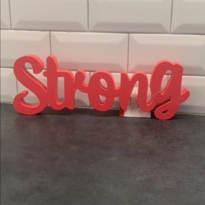 NWT Strong wood art decor